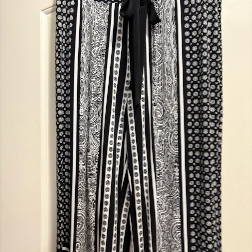 INC International Concepts Black and White Wide Leg Pants - Picture 3 of 6